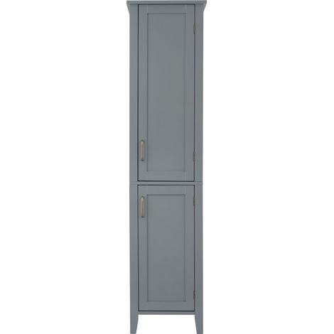 Teamson Home Mercer Wooden Badezimmermöbel Leinenturm hoher Lagerschrank Grau EHF-F0017 (1/5)