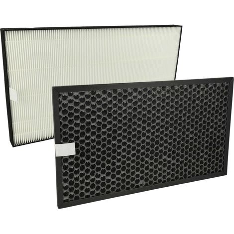 vhbw 2-teiliges Filter-Set kompatibel mit Sharp KC-D40EUW, KC-F32, KC-D50EUW, KC-D40EUB Luftreiniger - HEPA-Filter, Aktivkohlefilter