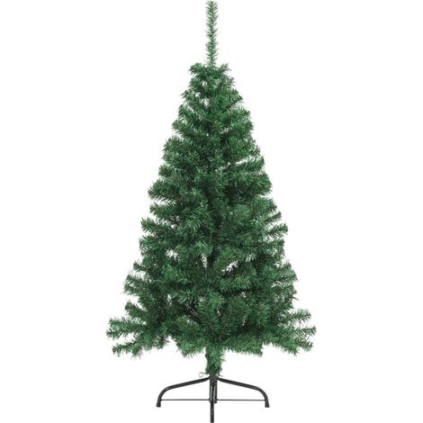Sapin de Noël artificiel moitié avec support vert 120 cm PVC vidaXL (1/10)