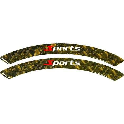 (Yellow Sport) Bandes de protection universelles pour passages de roue, texture fibre de carbone, autocollants anti-rayures pour garnitures d'ailes, accessoires de décoration extérieure (1/4)