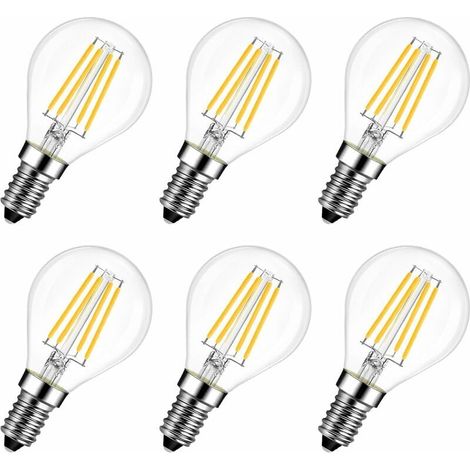 Lot de 6 Ampoules LED E14 6W 2700K - Remplace 60W, Style de Filament de Lampe Rustique (Blanc Chaud) (1/5)