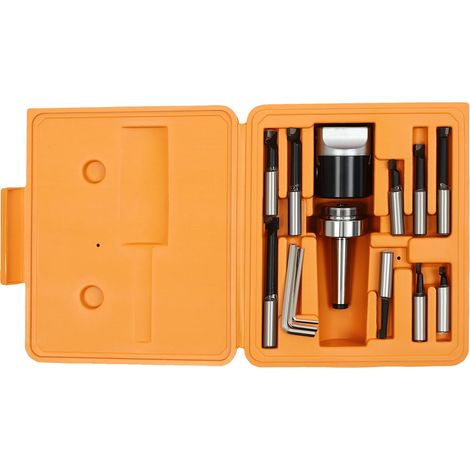 Conjunto de cabezal de mandrinar, barras de perforación de precisión, compatibilidad intercambiable, plata. (1/2)