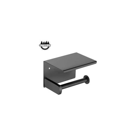 Porte-papier toilette mural noir avec support téléphone portable – (1/5)