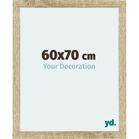 Your Decoration - 60x70 cm - Cadres Photo en MDF Avec Verre acrylique - Anti-Reflet - Excellente Qualité - Chêne Sonoma - Cadre Decoration Murale - Mura.
