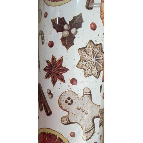 L'Arcolaio Rotolo Bobina Ginger Paper Natale H 1 Mt L 20 Mt Cannella