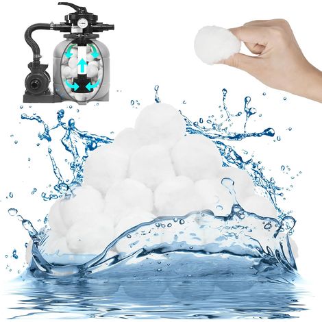 800g Balle Filtrante Piscine, Réutilisables Boule Filtrante Pompe Piscine Remplace 29KG Sable pour Filtre Piscine a Sable, Filtration Nettoyeur Piscine Convient à Divers Systèmes de Filtration (1/5)