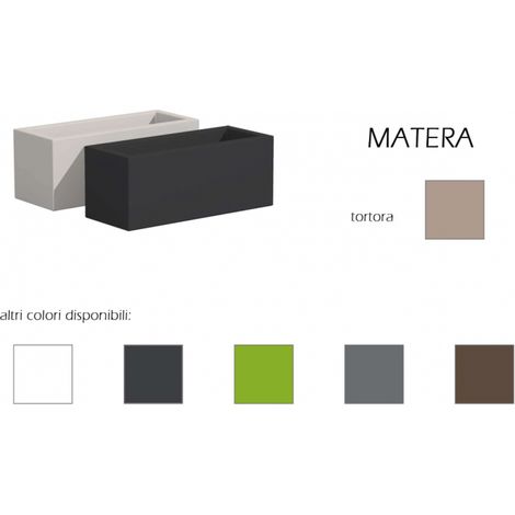 Macetero moderno de diseño, 100x40H40, en polímero resistente gris paloma para interiores y exteriores - Hecho en Italia - Monacis (1/4)