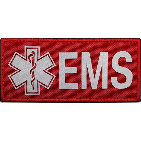 Patch Réfléchissant EMS - Broderie Premiers Secours - Fixation Velcro - Pour Vêtements Et Sacs - Lot De 1 (1/4)