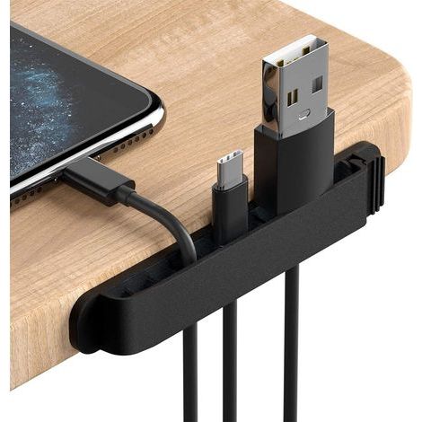 2PCS Cable Clips Desk Organizer, Desk Storage, Desk Accessory, Cable Tidy, Cable Tie, Cable Management, Suitable for Headphones / Data Cable / Mouse, etc (Black)