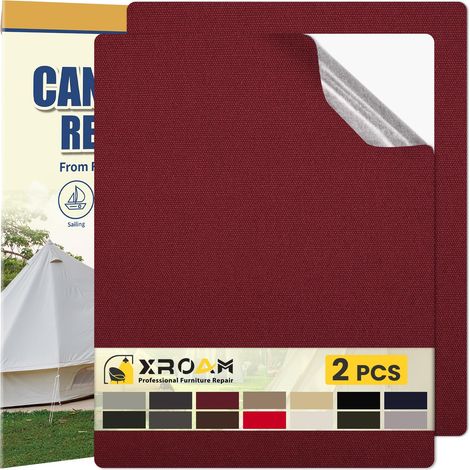 Tissu Autocollant Reparation Rouge Bordeaux, 21x30cm Patch Autocollant Textile Imperméable en Toile, Extérieur Patch Réparation Tissu pour Canapés, Siège Auto, Tentes, Bâche, Auvents, Parasol (1/5)