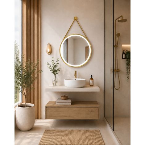 Conjunto mueble de baño CERDEÑA sin espejo con modulo y encimera de 100 cm y lavabo con columna (1/5)