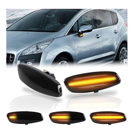 Dynamic Side Indicator For 207 3008 308 5008 LED Side Indicator For C3 II C4 C4 II DS3 DS4 Smoke Sequential Repeater Lights 2 Lamps
