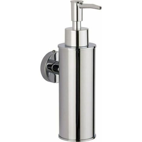 Wall-mounted soap dispenser in 304 stainless steel for decoration (round, chrome)