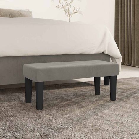 vidaXL Banc Gris clair 70x30x30 cm Velours (1/5)