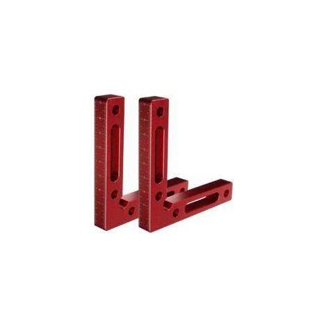 Équerres de positionnement à 90 degrés en alliage d'aluminium, carré de serrage 12 x 12 cm, pinces à angle droit, outil de menuiserie pour le serrage de boîtes, cadres et armoires d'étagère. - Crezuo (1/4)