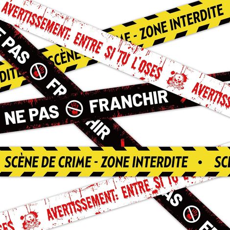 27 m Rubalise Halloween Decoration Horror, Ribbon Crime Scene Banner Ribbon Halloween Decoration Scary Outdoor Decoration, Haunted House Warning Ribbons Accessory, Plastic (1/5)
