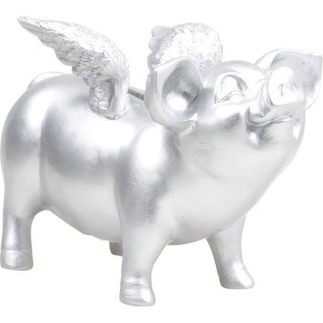 Tirelire cochon avec ailes en résine 14 x 25 x 15 cm (1/2)