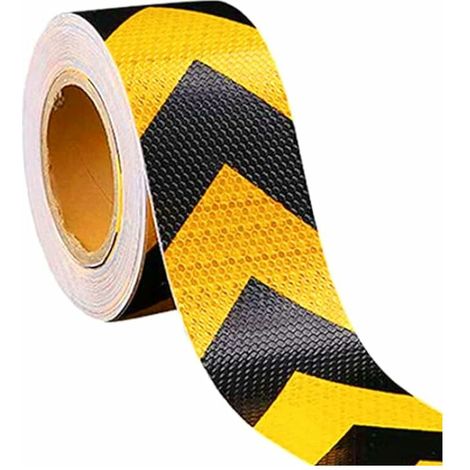 Autocollant Danger Arrow Ruban Réfléchissant Jaune et Noir ​Bande Adhésif de Sécurité Conspicuity Ruban Davertissement (1/5)