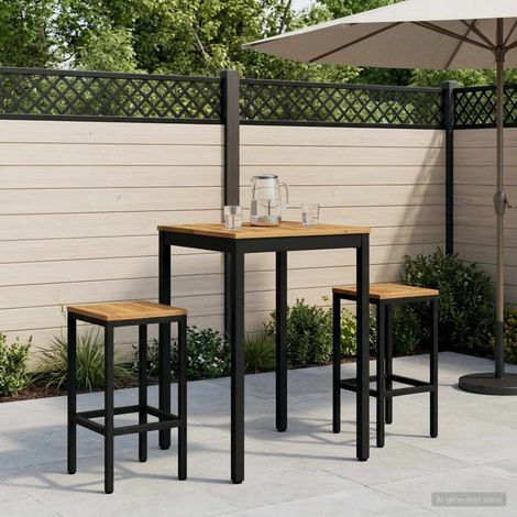 vidaXL Table de Bar de Jardin NAARDEN Blanc et noir 60 x 60,5 x 105 cm (1/5)