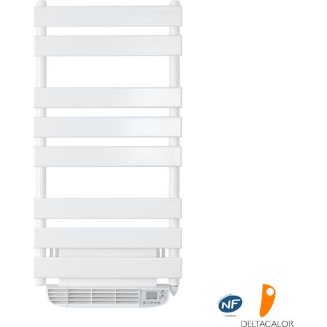 Deltacalor – Sèche-serviettes électrique Vento 500W – Soufflerie 1000W orientable – Programmation hebdomadaire – Protection IP44 pour salle de bain