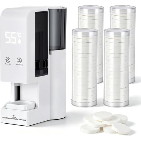 Chauffe-serviettes intelligent pour serviettes compressées, chauffe-serviettes automatique avec chaleur instantanée de 5 secondes, vapeur portable pour serviette de visage, spa et salle de bain (1/5)
