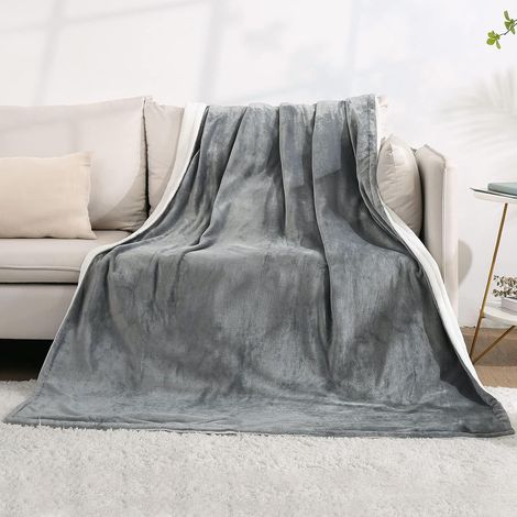 Couverture Chauffante électrique pour lit avec arrêt Automatique Protection Contre la Surchauffe Minuterie Automatique 10 Heures, 4 Niveaux de Température, Lavable, 180 x 130 cm (1/5)