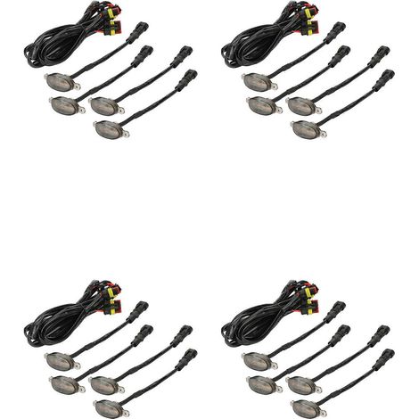 16 luces LED ámbar estilo Raptor con lente ahumada para parrilla delantera Ford F-150 2009-2018 (
