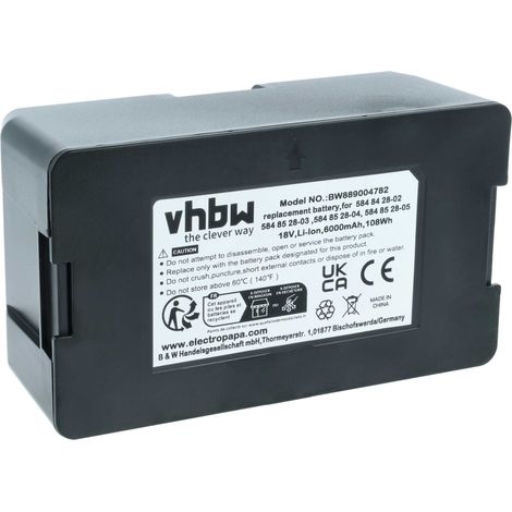 vhbw Battery compatible with Gardena Sileno Life 1000, Sileno Life 600, Sileno Life 750, Sileno Life 850 Robotic Lawnmower (6Ah, 18 V, Li-Ion) (1/4)