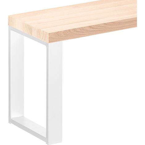 LAMO Manufaktur Sitzbank Flur Holzbank 30x100x47 cm, Möbelfüße Simple Weiss / Roh, LSB-01-A-001-100-9016S (1/5)