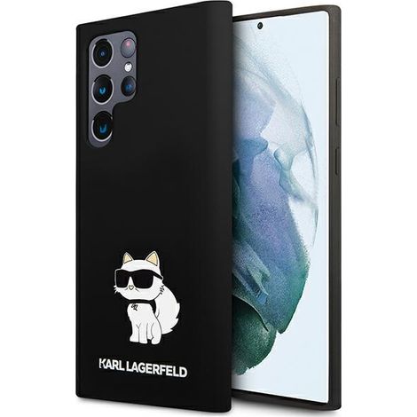 Custodia per Samsung Galaxy S24 Ultra Karl Lagerfeld in silicone Choupette nera (1/5)
