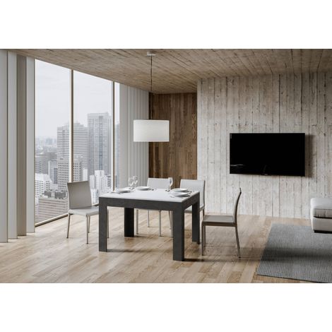 Tavolo Allungabile 120-180x90x77 cm Bibi Mix Bianco Spatolato