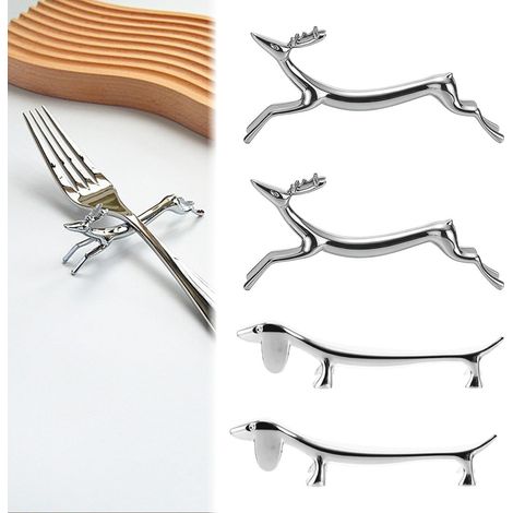 Set di 4 poggia-bacchette in lega – Adatti per bacchette, cucchiai, forchette e coltelli – Decorazione per la tavola – Lavabili in lavastoviglie (1/5)