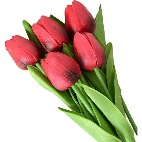 Tulipe Artificielle - Tige Longue en Fil Métallique Recouverte de PU - Pour Décoration Intérieure Bureau Mariage Fête - 1 Pièce (1/5)
