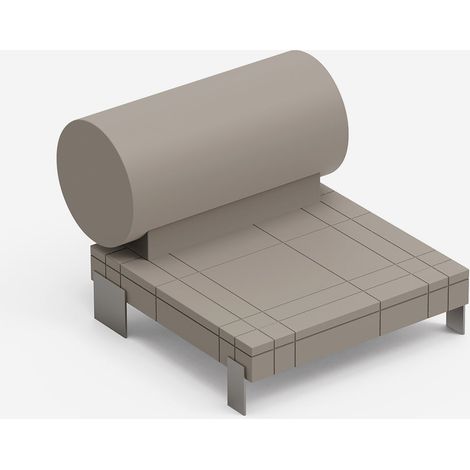 Divanetto design indoor outdoor in polietilene e acciaio Rhor - Beige (1/2)
