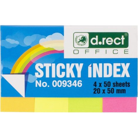 Pestañas de índice de papel 20x50mm, caja de 4x50 unidades, 24 unidades (1/2)