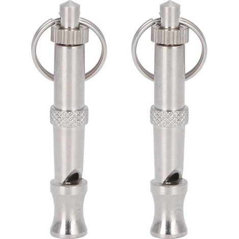 Ulisem Lot de 2 sifflets ultrasoniques réglables en Argent pour Chien, sifflet ultrasonique pour Animaux de Compagnie, Outil de Dressage Portable en Acier Inoxydable pour Chiens (1/4)