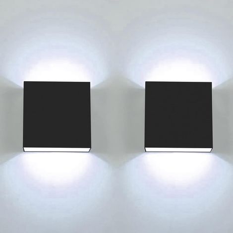 Applique Murale LED 7W Moderne Intérieur Lumière Blanche Froide 6000K Carrée Noir pour Chambre Salon Colonnade Jardin (1/5)