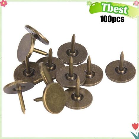 Clou De Rembourrage - Tête Plate - Diamètre 11 mm - Longueur Totale 11 mm - Pour Canapé Et Mobilier - 100 Pièces (1/5)