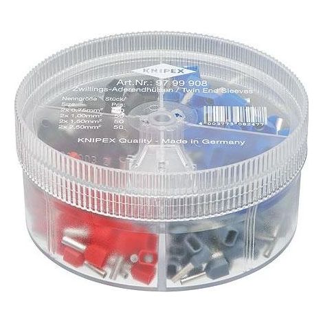 KNIPEX 97 99 908 Scatole assortimento con terminali a bussola preisolati 4 pezzi