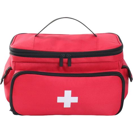 Small Medicine Storage Bag Empty, Family First Aid Organiser Box for Emergency Medical Kits, Red(Empty Bag) (1/5)