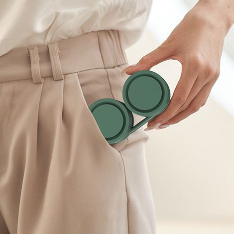Mini ventilateur de cou USB sans pales, utilisation mains libres, avec fonction d'aromathérapie, pour une utilisation en extérieur, écologique (1/5)