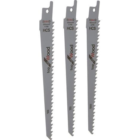 Lame de scie à couteauLame de scie alternative motoriséeBoisAcier inoxydableMétalBande métalliqueLame de scie à bois-S644D 3-Pack