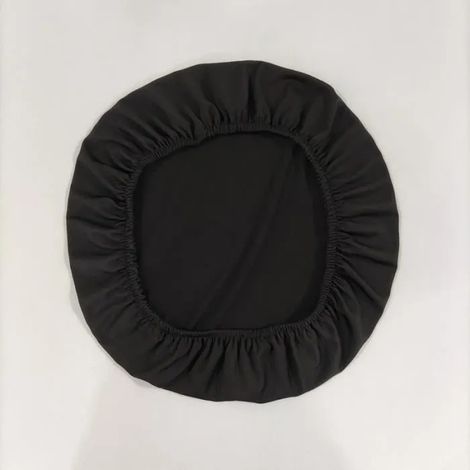 Housse de coussin élastique - YSTP - Noir - Ronde - Anti-dérapant - Lavable (1/4)