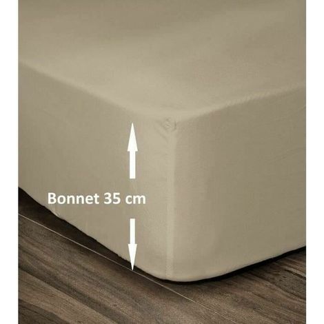 Lovely-home Elegante Spannbettlaken Beige 160 x 200 cm