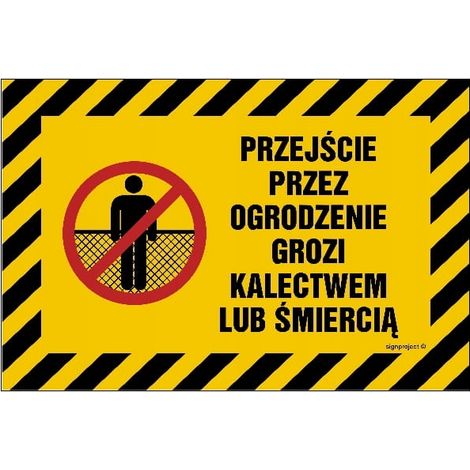 NC019 Das Überklettern des Zauns kann zu Verletzungen führen