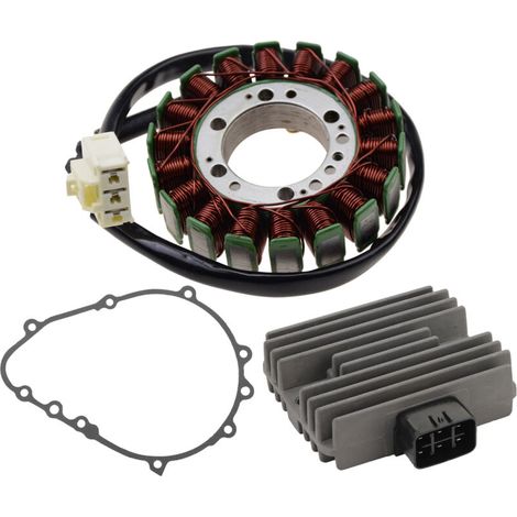 Le kit de réparation du système de charge Kawasaki Z1000 comprend une bobine/un redresseur/un tampon en papier, compatible avec les motos 18cc de 2011 à 2016 (ensemble de 3 pièces). (1/4)
