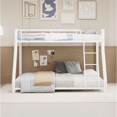 MEUBLIV letto a castello 140x190 cm bianco con scala e sponde, senza materasso (1/5)