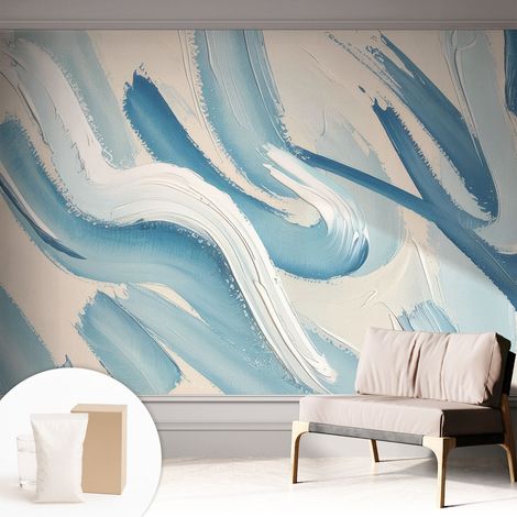 Tapete Vliestapete mit Kleber - Fototapete mit Motiv - Wandtapete modern - Wandgestaltung Abstrakte Pinselstriche 312x219 cm (1/5)