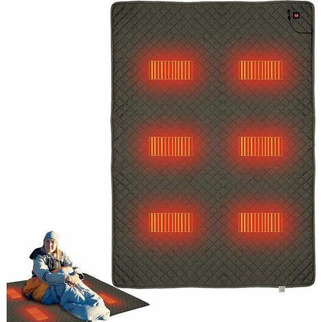 Couverture chauffante Camping -, Couverture électrique portable avec 3 niveaux de chauffage pour la maison Camping Essentials (1/5)