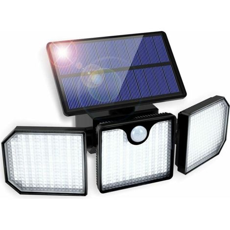 Lampe solaire 230 LED pour usage extérieur avec détecteur de mouvement orientable à 270°, 2200 mAh, IP65 Applique murale étanche Lampe extérieure solaire pour balcon, jardin, terrasse, garage (1/5)